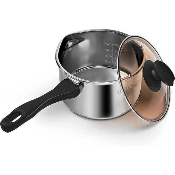 2 Quart Sauce Pan with Pour Spout Stainless Steel with Lid - Picture 1 of 7